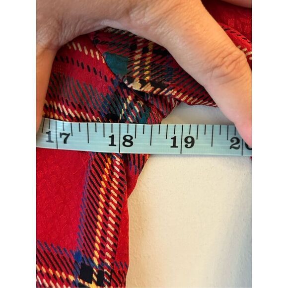 Vintage 80s Jack Mulqueen 100% Silk Tartan PussyBow Blouse Sz 8 – Red Holiday Pl - Picture 4 of 7